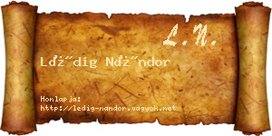 Lédig Nándor névjegykártya