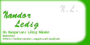 nandor ledig business card